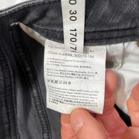 Acne Climb Stay Black Mid‎ Rise Bla Konst Skinny Leg Denim Jeans Size 27 - Picture 4 of 7